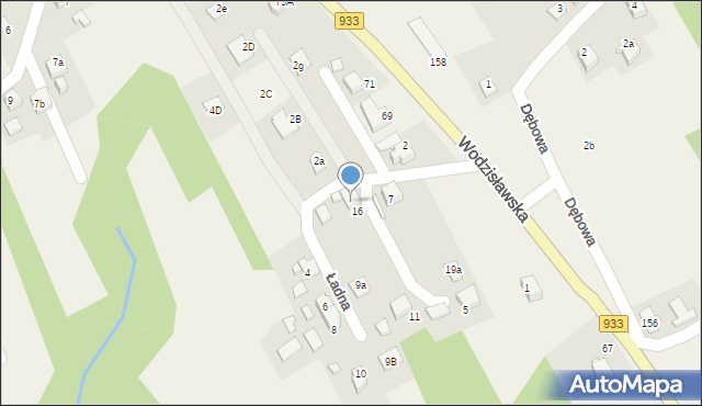 Mszana, Ładna, 9, mapa Mszana