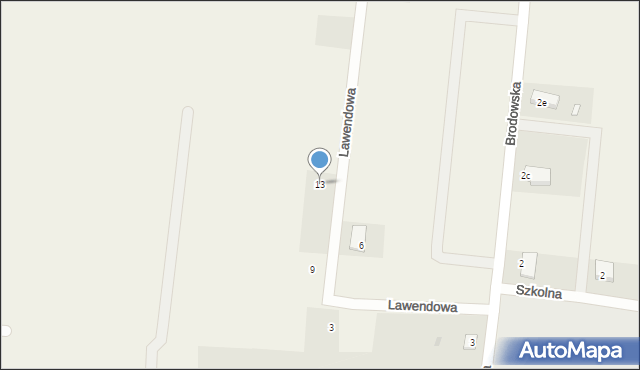 Murzynowo Leśne, Lawendowa, 13, mapa Murzynowo Leśne