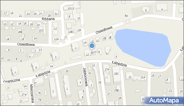 Mysiadło, Łabędzia, 10, mapa Mysiadło