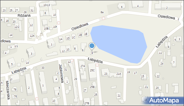 Mysiadło, Łabędzia, 4, mapa Mysiadło