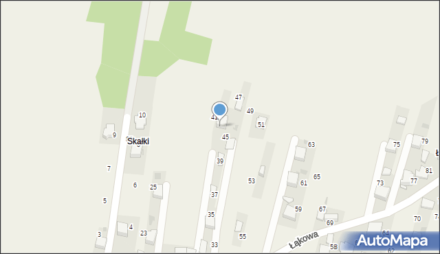 Myślachowice, Łąkowa, 43, mapa Myślachowice