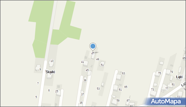 Myślachowice, Łąkowa, 47, mapa Myślachowice