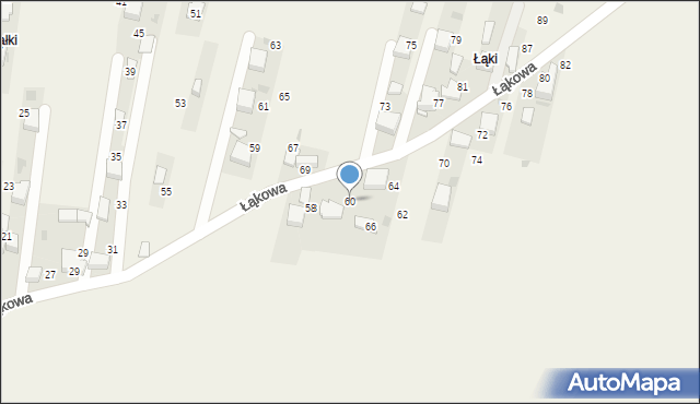 Myślachowice, Łąkowa, 60, mapa Myślachowice