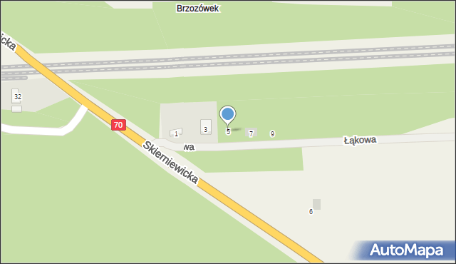 Mysłaków, Łąkowa, 5, mapa Mysłaków