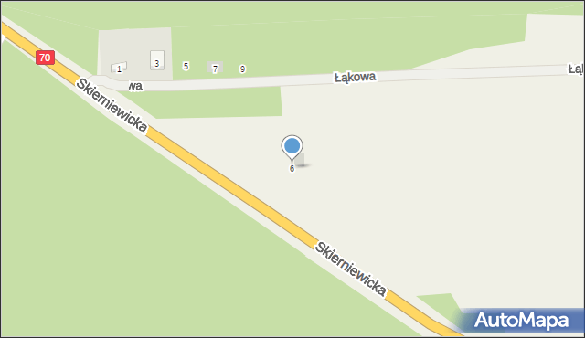 Mysłaków, Łąkowa, 6, mapa Mysłaków