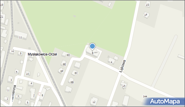 Mysłakowice, Łąkowa, 6, mapa Mysłakowice
