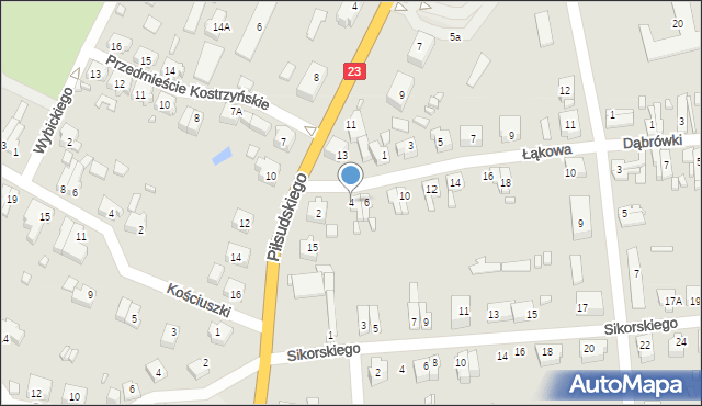 Myślibórz, Łąkowa, 4, mapa Myślibórz