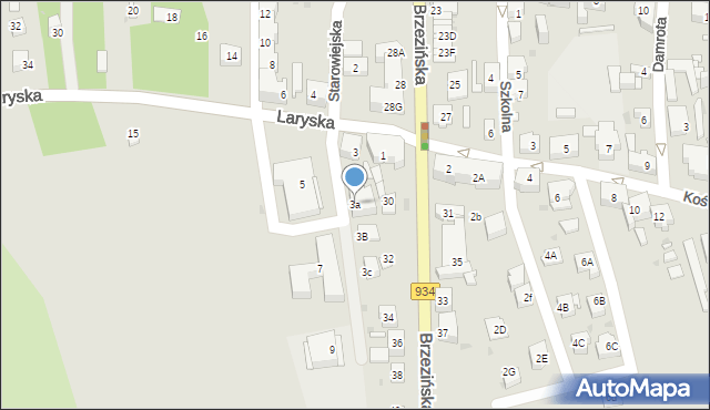 Mysłowice, Laryska, 3a, mapa Mysłowice