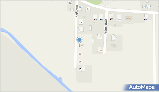 Myszyniec Stary, Łąkowa, 9, mapa Myszyniec Stary