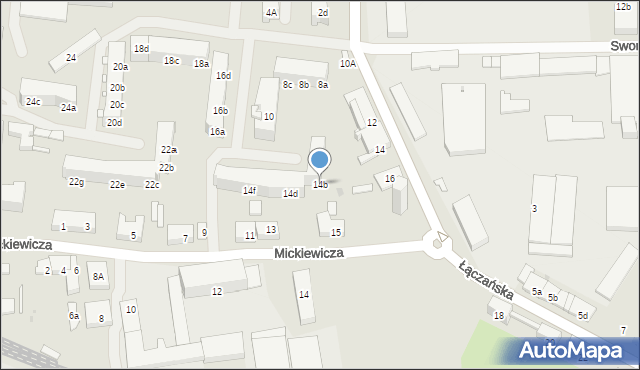 Namysłów, Łączańska, 14b, mapa Namysłów