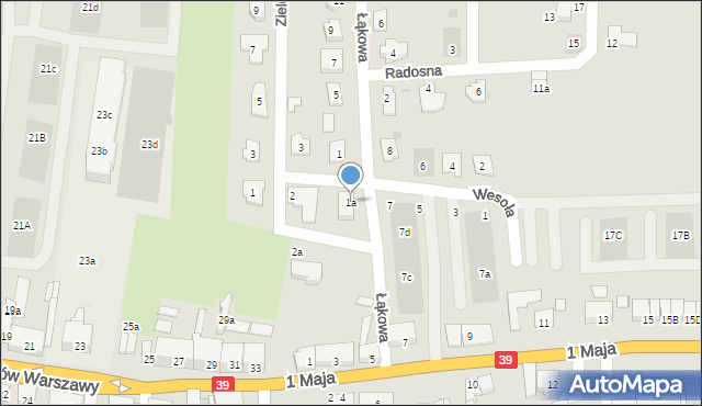 Namysłów, Łąkowa, 1a, mapa Namysłów