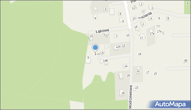 Narty, Łąkowa, 7, mapa Narty