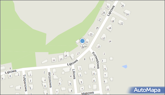Nowa Sól, Łąkowa, 19, mapa Nowa Sól