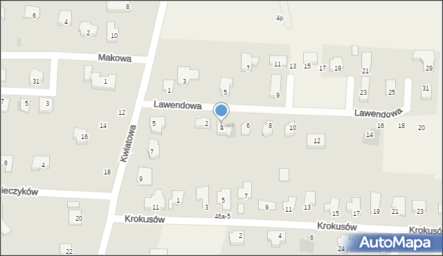 Nowe Bielice, Lawendowa, 4, mapa Nowe Bielice