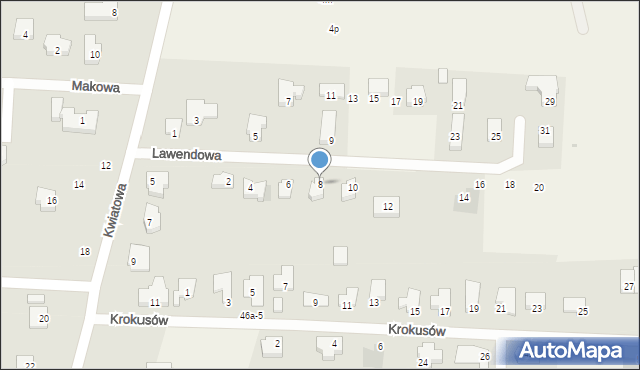 Nowe Bielice, Lawendowa, 8, mapa Nowe Bielice