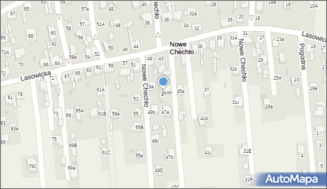 Nowe Chechło, Lasowicka, 47, mapa Nowe Chechło