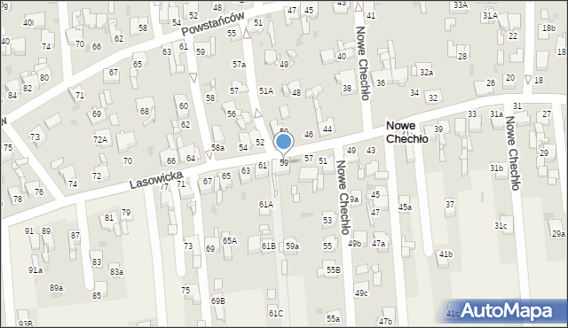 Nowe Chechło, Lasowicka, 59, mapa Nowe Chechło