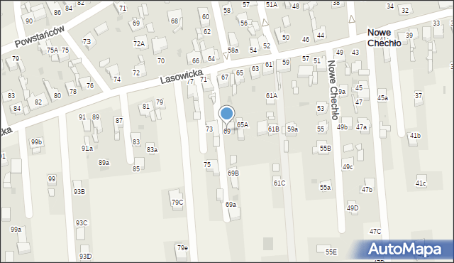 Nowe Chechło, Lasowicka, 69, mapa Nowe Chechło