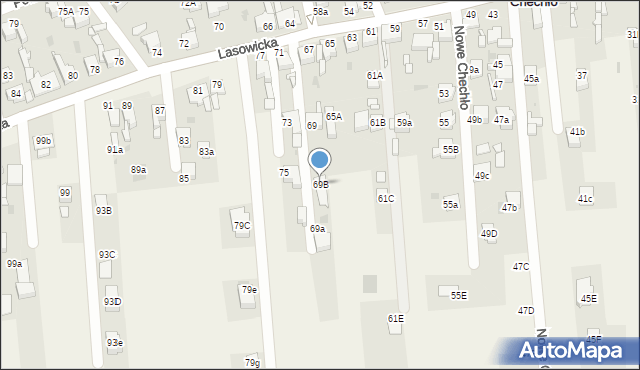 Nowe Chechło, Lasowicka, 69B, mapa Nowe Chechło
