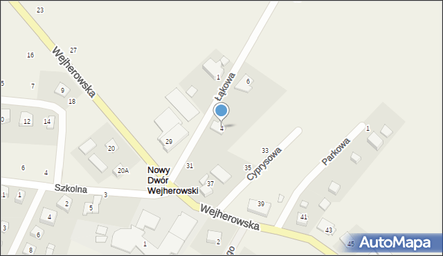 Nowy Dwór Wejherowski, Łąkowa, 4, mapa Nowy Dwór Wejherowski