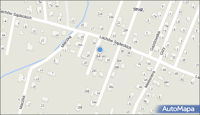 Nowy Sącz, Lachów Sądeckich, 26B, mapa Nowego Sącza