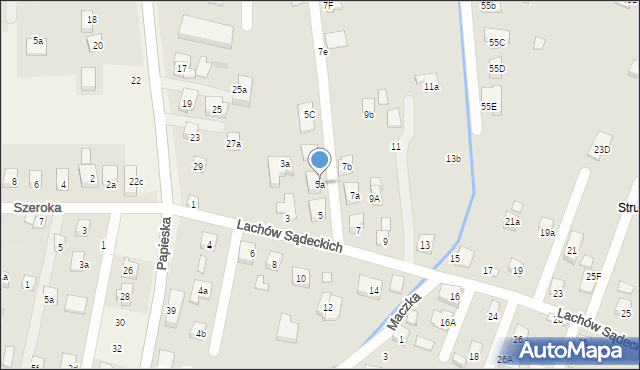 Nowy Sącz, Lachów Sądeckich, 5a, mapa Nowego Sącza