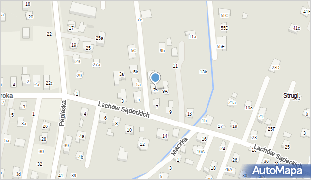 Nowy Sącz, Lachów Sądeckich, 7a, mapa Nowego Sącza