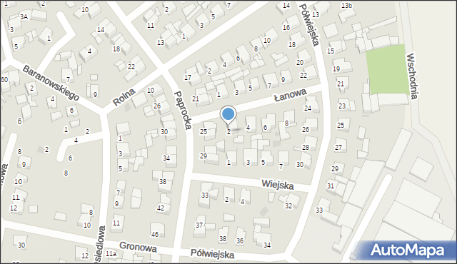 Nowy Tomyśl, Łanowa, 2, mapa Nowy Tomyśl