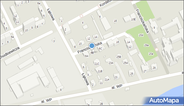 Nysa, Łąkowa, 6B, mapa Nysy