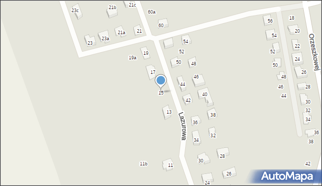 Nysa, Lazurowa, 15, mapa Nysy