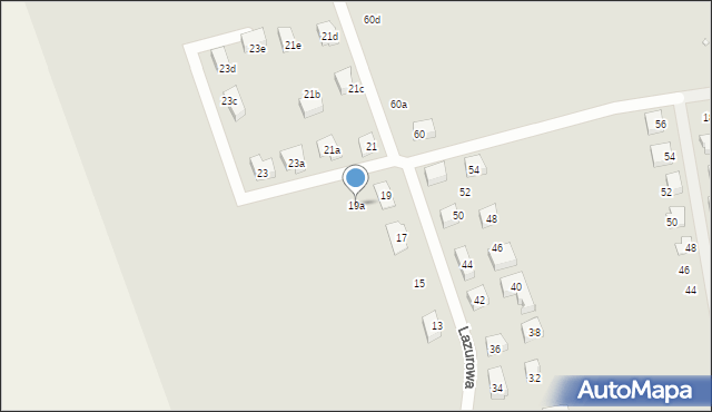 Nysa, Lazurowa, 19a, mapa Nysy