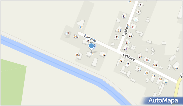 Obra, Łąkowa, 35, mapa Obra
