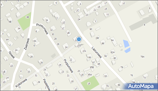 Odrano-Wola, Lazurowa, 103, mapa Odrano-Wola