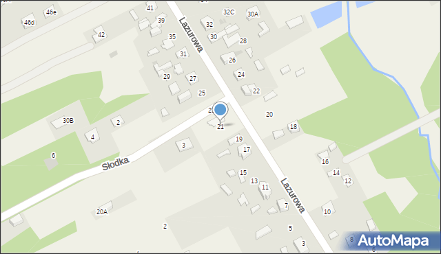 Odrano-Wola, Lazurowa, 21, mapa Odrano-Wola