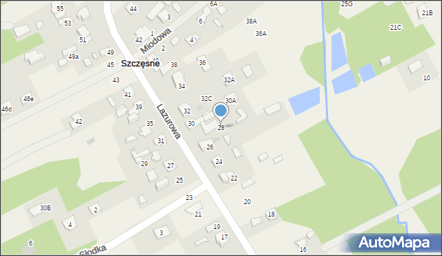 Odrano-Wola, Lazurowa, 28, mapa Odrano-Wola