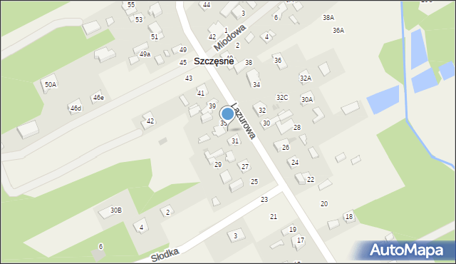 Odrano-Wola, Lazurowa, 33, mapa Odrano-Wola