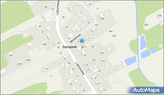 Odrano-Wola, Lazurowa, 38, mapa Odrano-Wola