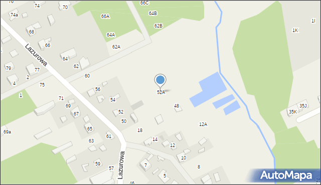 Odrano-Wola, Lazurowa, 52A, mapa Odrano-Wola