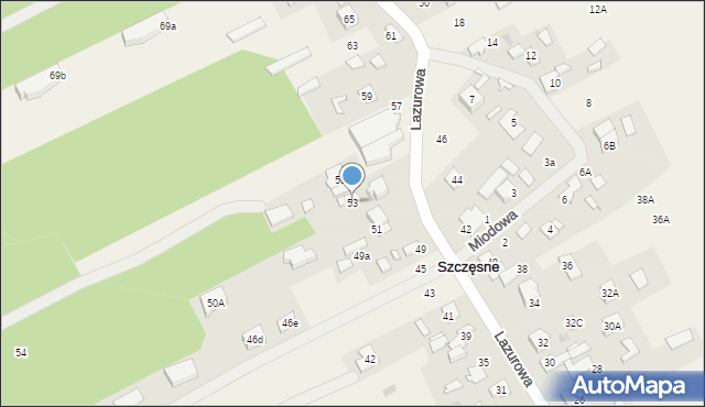 Odrano-Wola, Lazurowa, 53, mapa Odrano-Wola