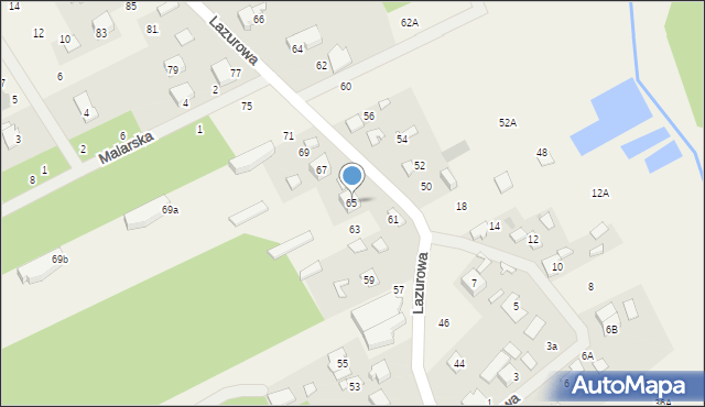 Odrano-Wola, Lazurowa, 65, mapa Odrano-Wola
