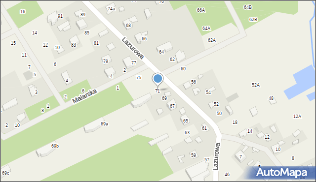 Odrano-Wola, Lazurowa, 71, mapa Odrano-Wola