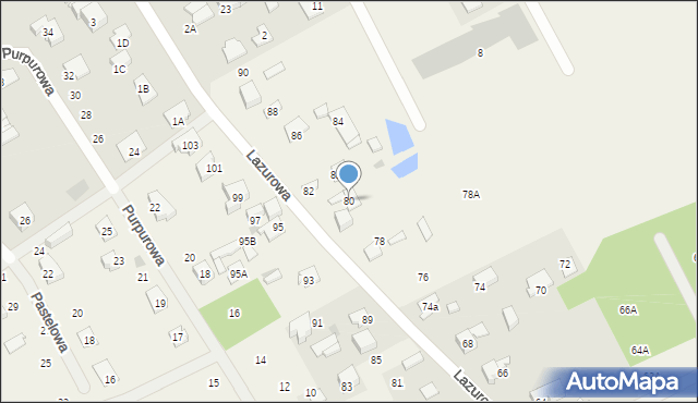 Odrano-Wola, Lazurowa, 80, mapa Odrano-Wola