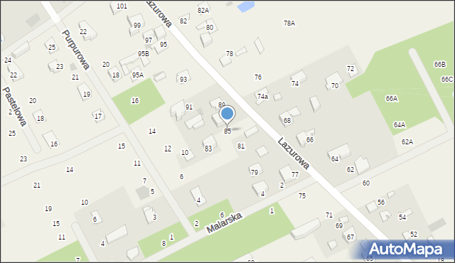 Odrano-Wola, Lazurowa, 85, mapa Odrano-Wola