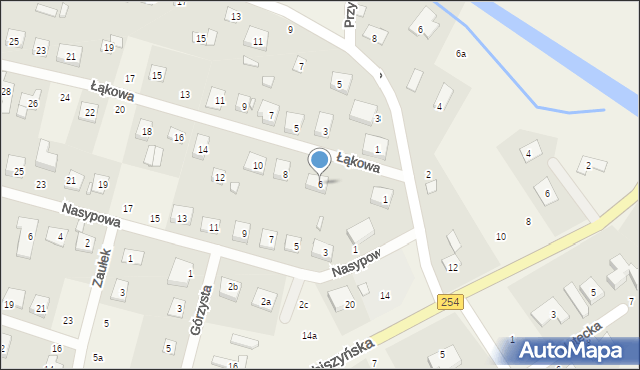 Olimpin, Łąkowa, 6, mapa Olimpin