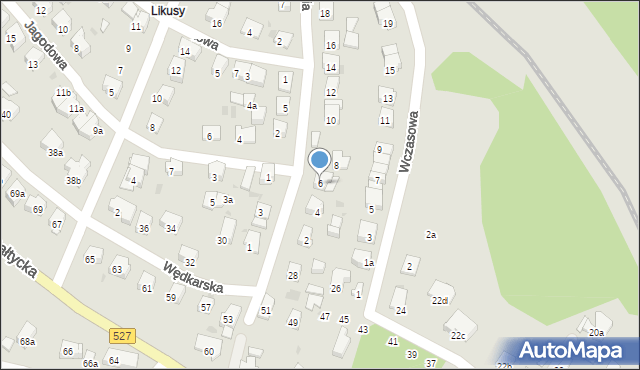 Olsztyn, Łabędzia, 6, mapa Olsztyna