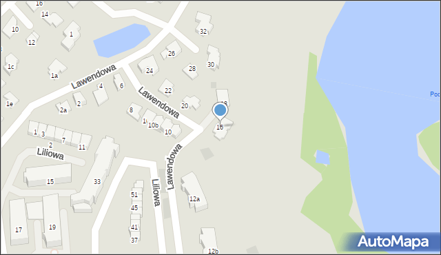 Olsztyn, Lawendowa, 16, mapa Olsztyna