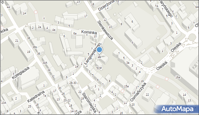 Opole, Łangowskiego Jana, 4A, mapa Opola