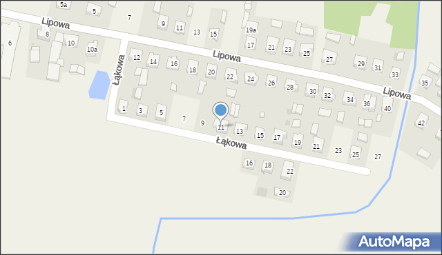 Orchowo, Łąkowa, 11, mapa Orchowo