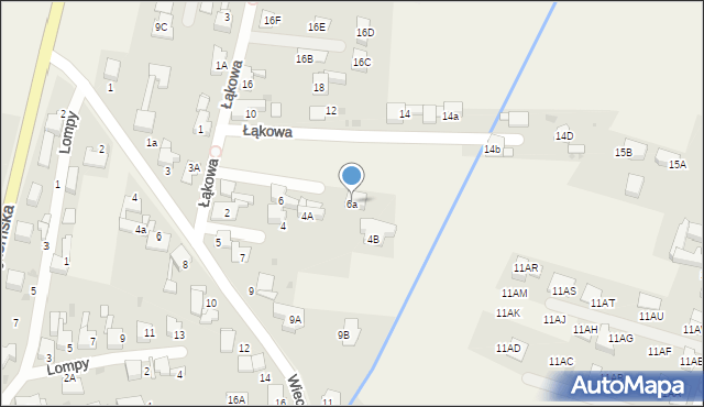 Orzech, Łąkowa, 6a, mapa Orzech