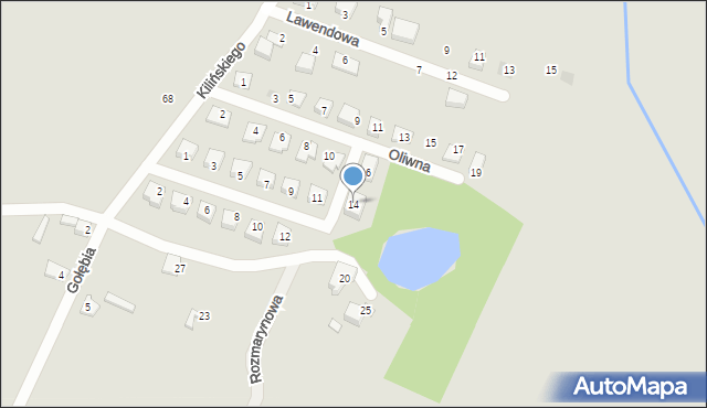 Orzesze, Laurowa, 14, mapa Orzesze
